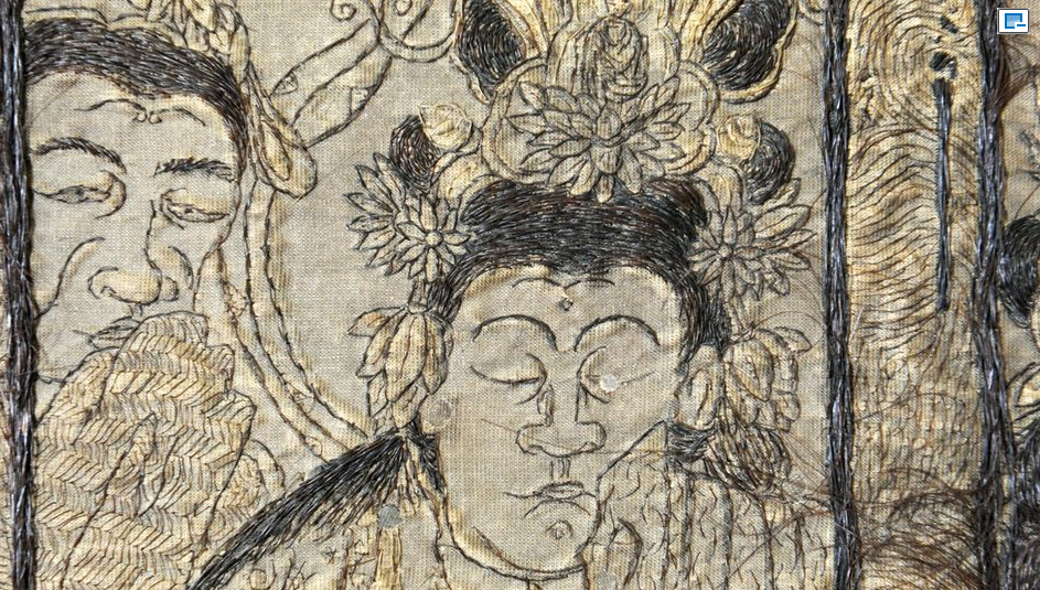 Hasil tenun menggunakan rambut manusia dari abad ke-17 dipamerkan di Kyoto