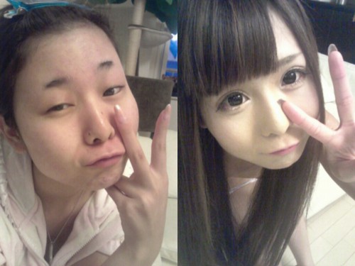 Inilah wajah gadis-gadis Jepang sebelum dan sesudah mengenakan make up!