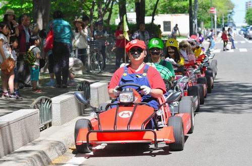 Seru! Para karakter Mario Kart tampil di sepanjang jalanan Sapporo, Jepang!
