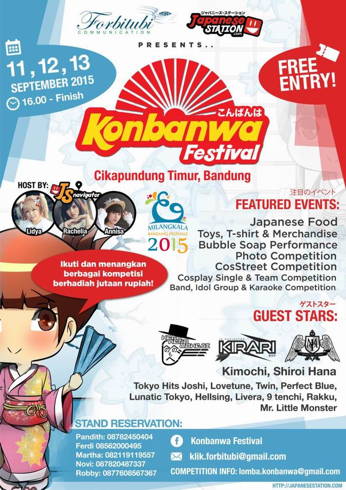 Konbanwa Festival - 11, 12, 13 September 2015, Cikapundung Timur, Bandung