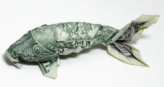 Tanpa menggunakan gunting dan lem, seniman Jepang ciptakan origami dari uang kertas (1)