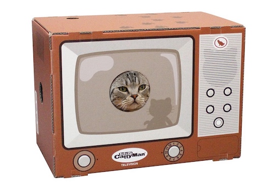 Boks Mainan ini Akan Membuat Kucingmu Masuk TV CattyMan Cat Television Scratch Box