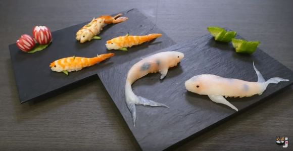 Cara Membuat Sushi Berbentuk Ikan Koi yang Cantik junskichen