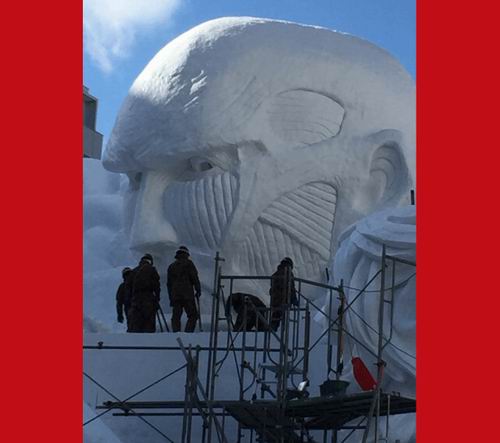 Patung salju Attack on Titan akan hadir di Sapporo Snow Festival (1)