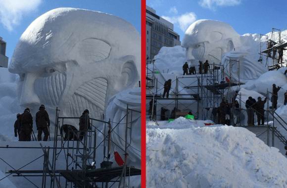 Patung salju Attack on Titan akan hadir di Sapporo Snow Festival (2)