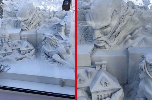 Patung salju Attack on Titan akan hadir di Sapporo Snow Festival (3)