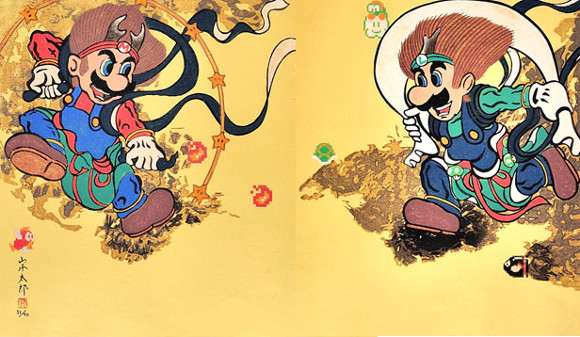 Mario dan Luigi Hadir Dalam Karya Tradisional Ukiyo-e Dari Jepang