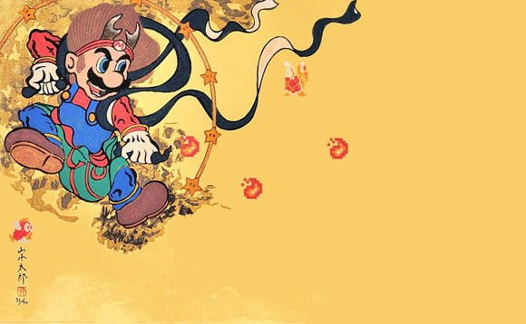 Mario dan Luigi Hadir Dalam Karya Tradisional Ukiyo-e Dari Jepang