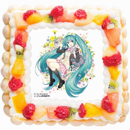 Rayakan ulang tahun Hatsune Miku dengan kue resmi edisi musim semi (2)