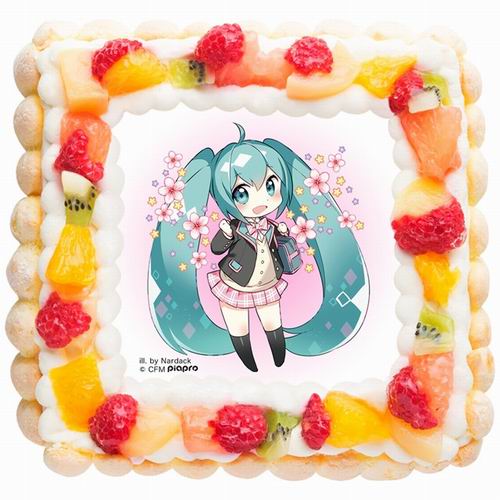 Rayakan ulang tahun Hatsune Miku dengan kue resmi edisi musim semi (3)