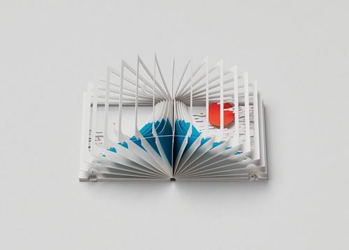 Seniman Jepang ciptakan karya seni indah dari buku 360 derajat (4)