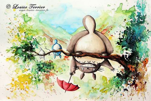 Lukisan Cat Air Karya Seniman Perancis Terinspirasi Dari Studio Ghibli (2)