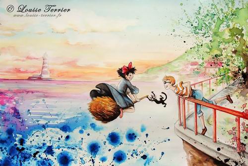 Lukisan Cat Air Karya Seniman Perancis Terinspirasi Dari Studio Ghibli (4)