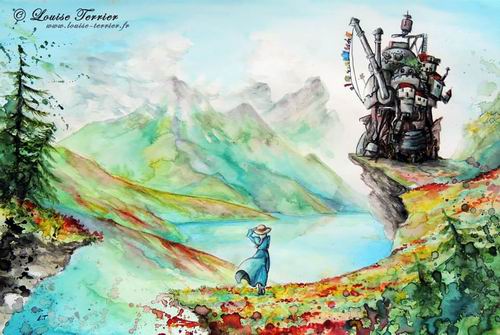 Lukisan Cat Air Karya Seniman Perancis Terinspirasi Dari Studio Ghibli (5)
