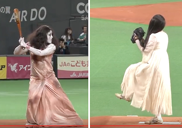 Sadako dan Kayako Adu Kuat di Pertandingan Baseball 1