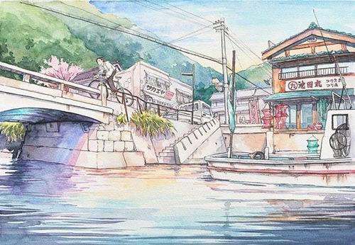 Lukisan Cat Air Terinspirasi Studio Ghibli Ini Berisi Rangkaian Kisah Indah (2)