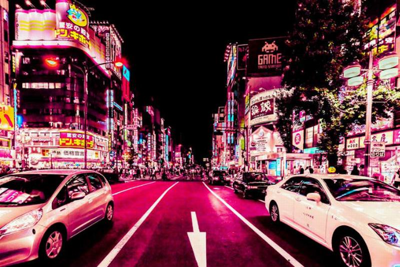 Foto-foto Keindahan Tokyo di Malam Hari Dalam Nuansa Warna Pink (10)