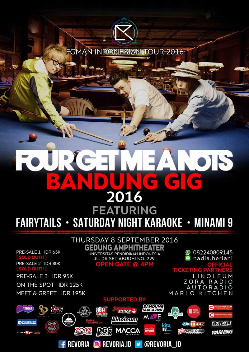 Four Get Me A Not Bandung Gig 2016, 8 September 2016, Gedung Ampitheater UPI, Bandung