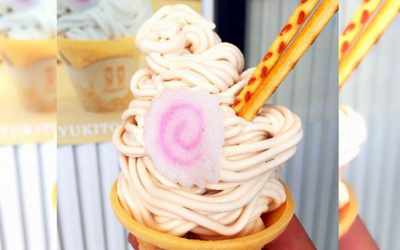 Ramen Soft Serve Es Krim Jepang  Berbentuk Ramen Dengan 