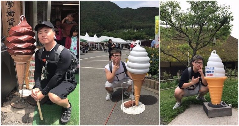 Berfoto Dengan Hiasan Berbentuk Es  Krim  di Jepang  Pria 