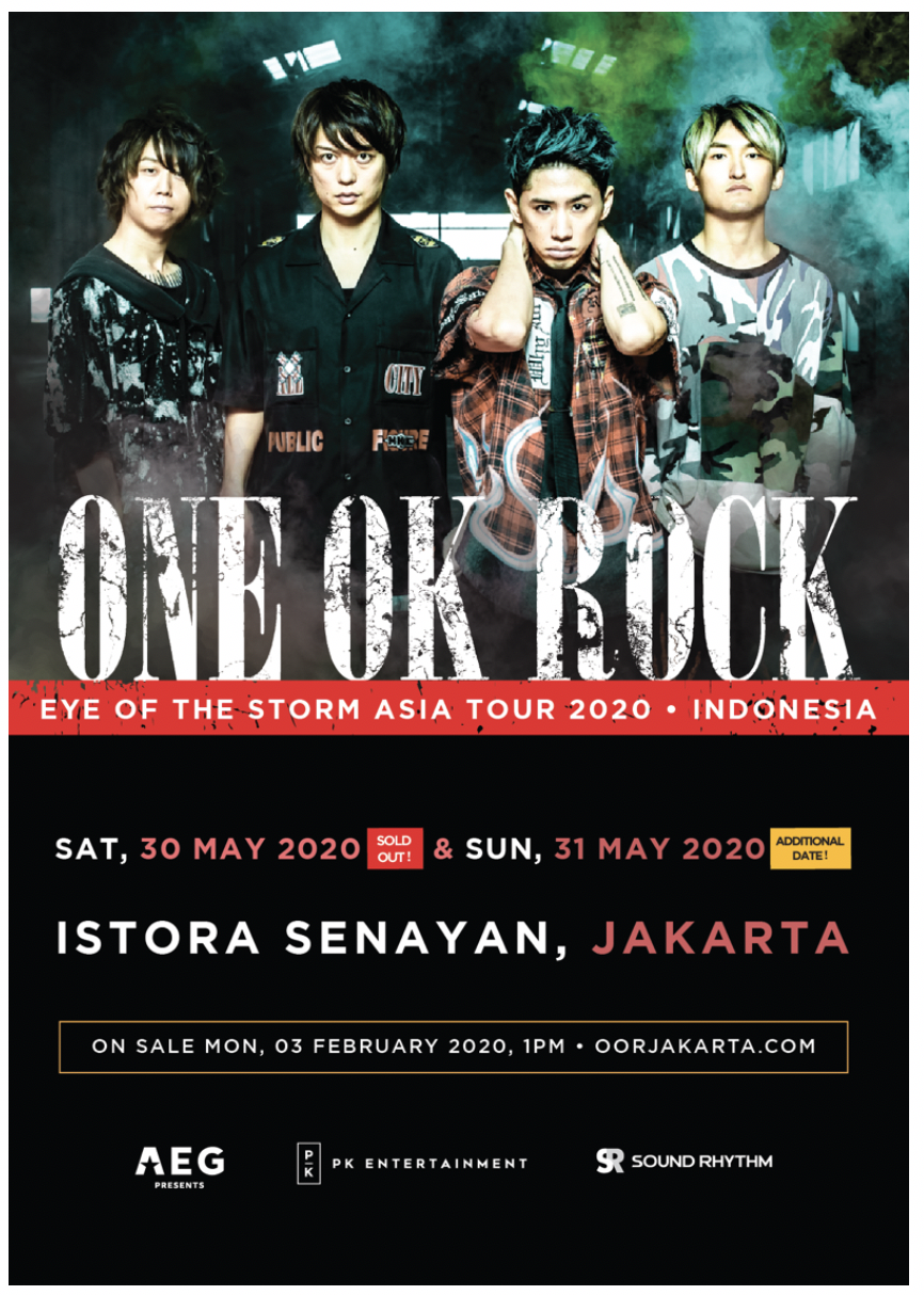 Yeay! One Ok Rock Umumkan Konser Hari Kedua dan Jadwal Penjualan Tiket