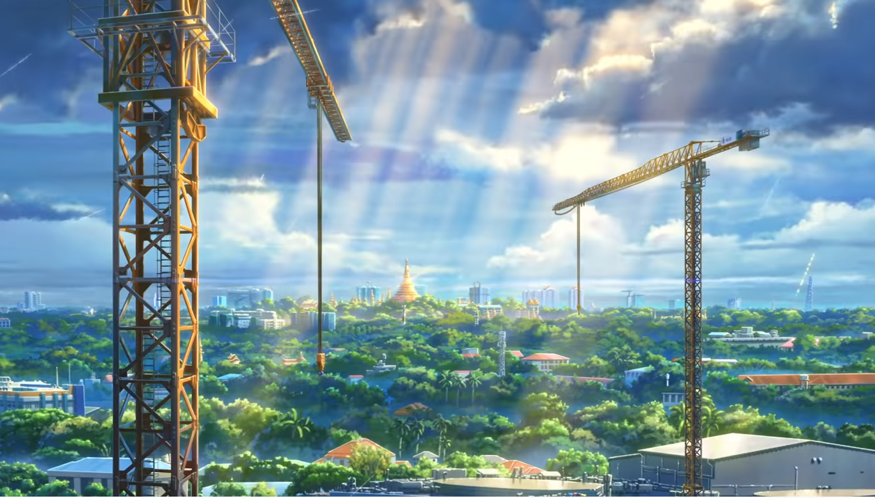 Anime Makoto Shinkai Terbaru Menampilkan Proyek Myanmar Taisei Corporation!