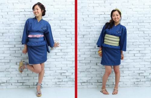 Wow! Kimono dan samue berbahan denim yang cocok untuk musim panas ini memadukan busana barat dan timur! (2)