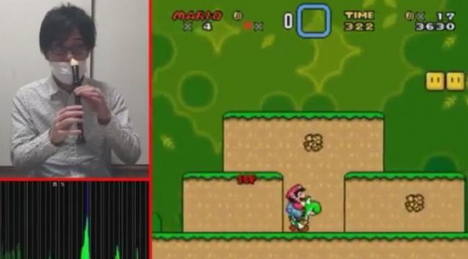 Cara Aneh Main Game Super Mario, Pakai Hidung!